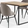 AABENRAA + KOKKEDALAABENRAA L120 table coloris chêne + 4 KOKKEDAL chaises gris