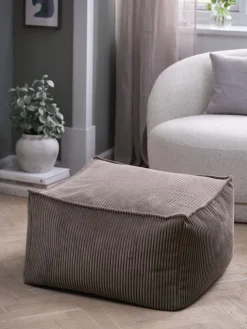 AARS/AGGERPouf AARS/AGGER 65x65 tissu velours côtelé sable foncé