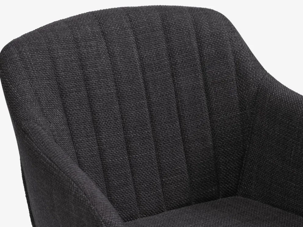 ADSLEVChaise ADSLEV tissu gris anthracite/noir