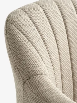 ADSLEVChaise de bar ADSLEV tissu beige/coloris chêne naturel