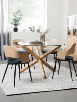 AGERBYTable AGERBY Ø119 verre/chêne naturel