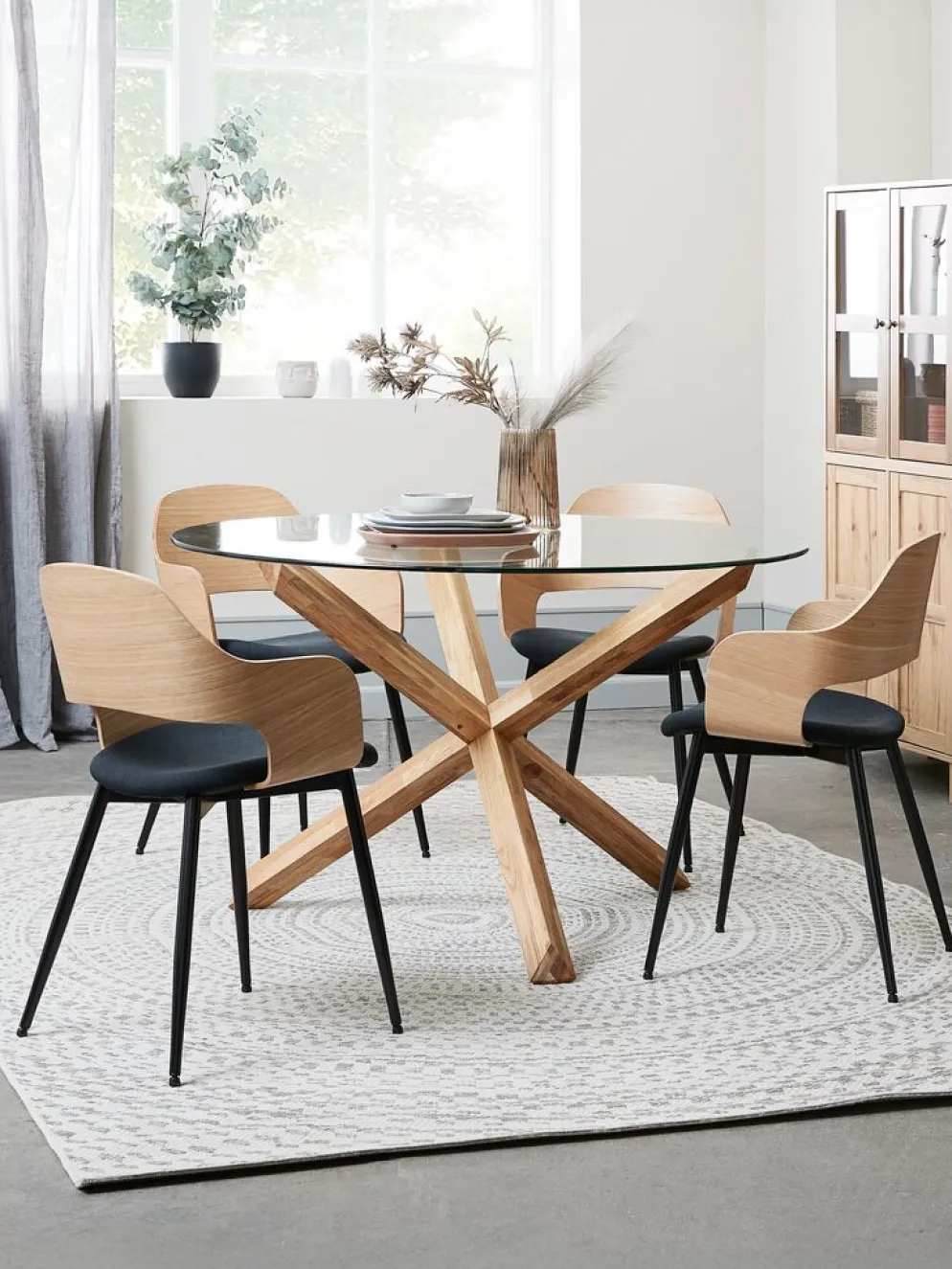 AGERBYTable AGERBY Ø119 verre/chêne naturel