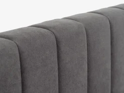 AGERFELDCadre de lit AGERFELD 180x200 tissu gris foncé