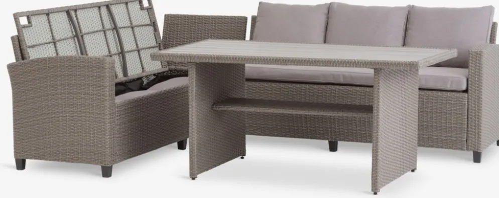AGERMOSEEnsemble lounge AGERMOSE 6 personnes a/rangement naturel