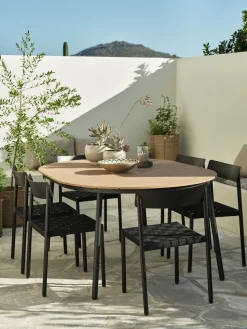 AKTIVEN + HAGLEBUAKTIVEN L118/168 table naturel + 4 HAGLEBU chaises noir