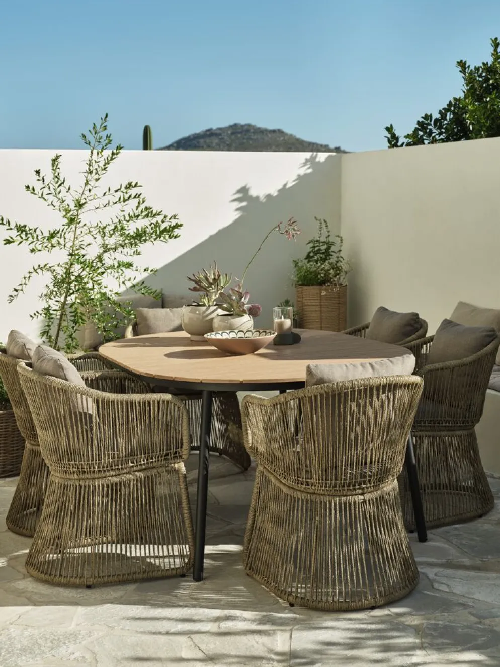 AKTIVEN + STORDALENAKTIVEN L118/168 table + 4 STORDALEN chaises naturel