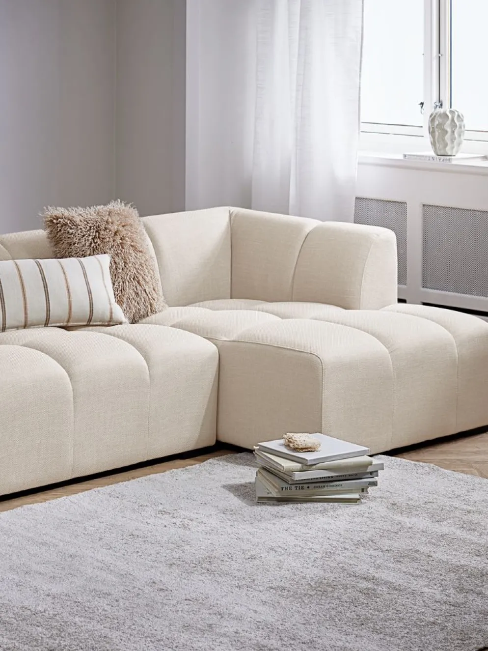 ALLESECanapé ALLESE méridienne droite tissu beige