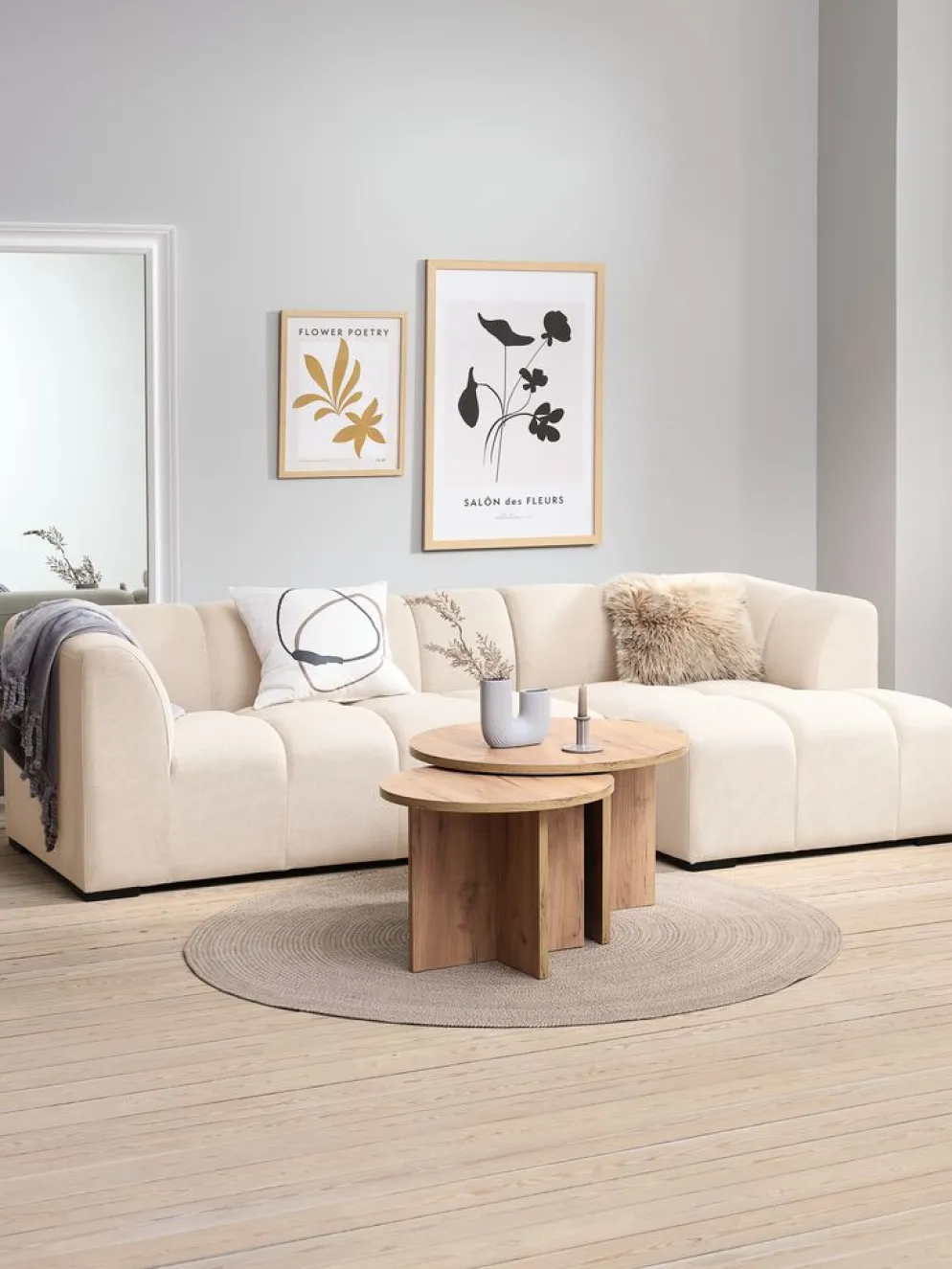 ALLESECanapé ALLESE méridienne gauche tissu beige