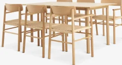 ALSTED + ISLEVALSTED L160 table colo. chêne + 4 ISLEV chaises a/accoudoirs
