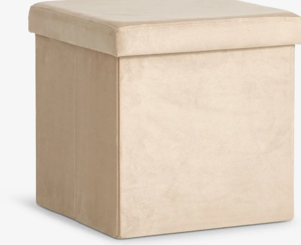 AUNINGPouf AUNING 38x38 a/rangement velours sable foncé