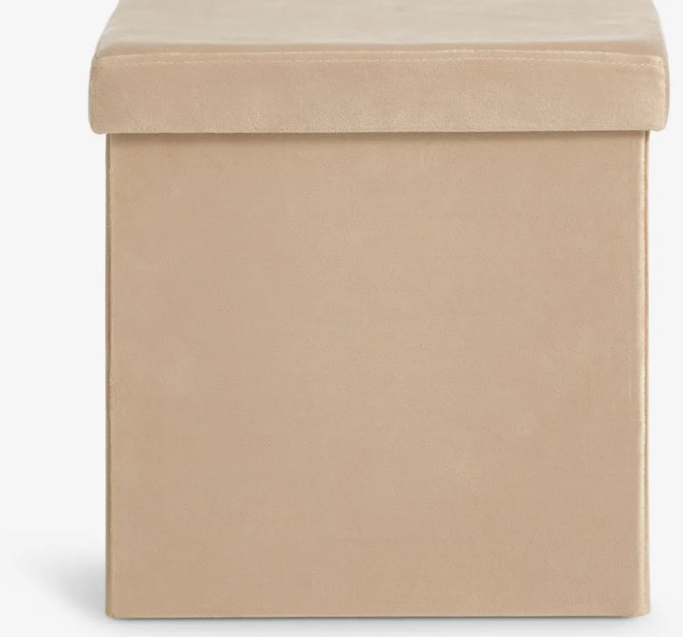 AUNINGPouf AUNING 38x38 a/rangement velours sable foncé