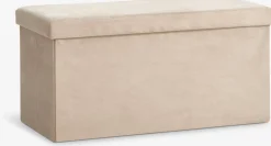 AUNINGPouf AUNING 76x38 a/rangement velours sable foncé