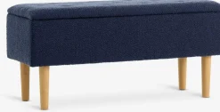 BADSTEDBanc BADSTED a/rangement tissu bleu foncé