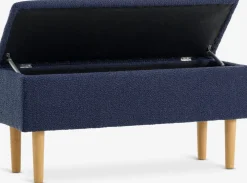 BADSTEDBanc BADSTED a/rangement tissu bleu foncé