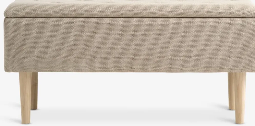BADSTEDBanc BADSTED a/rangement tissu beige/coloris chêne