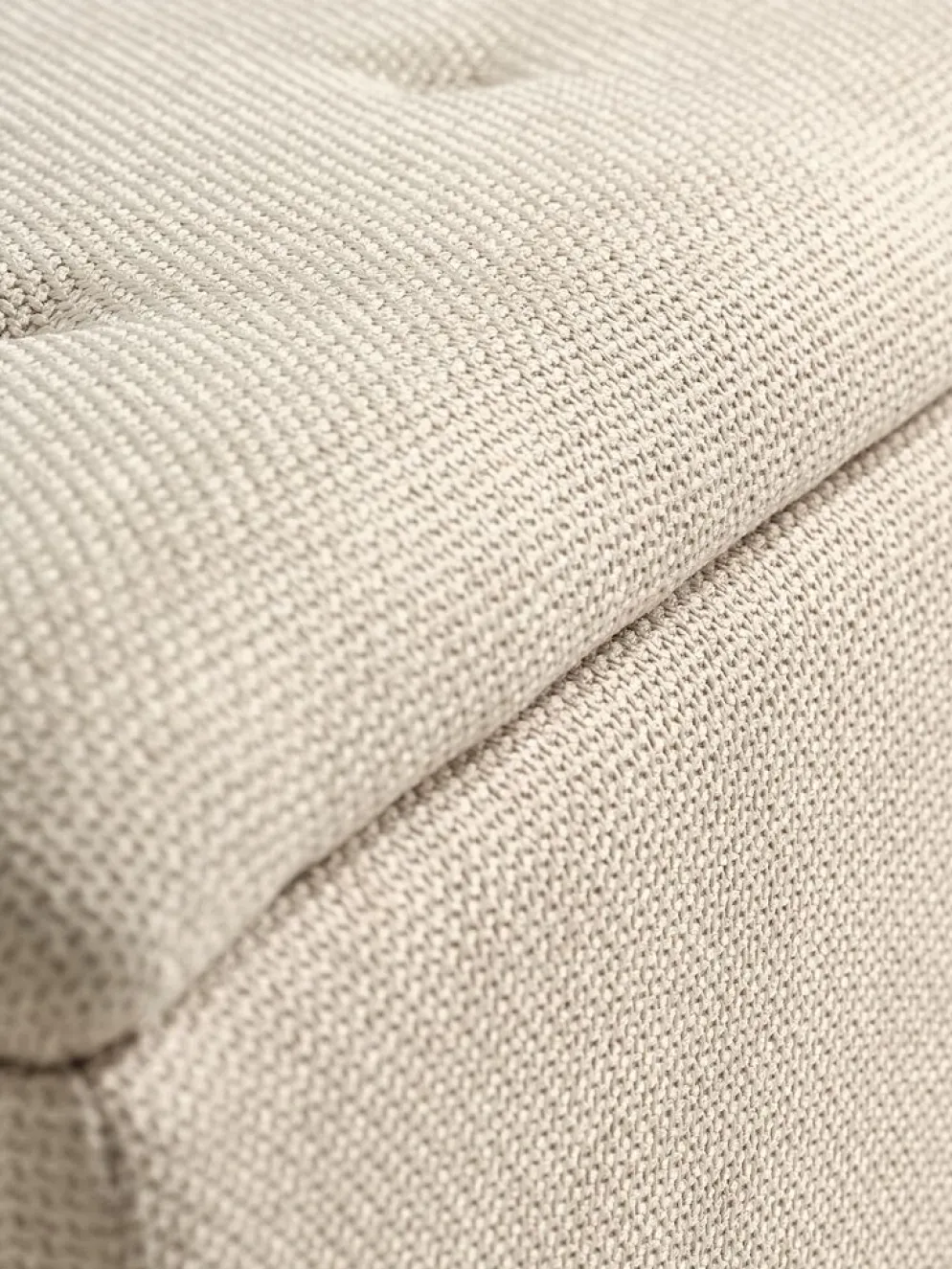 BADSTEDBanc BADSTED a/rangement tissu beige/coloris chêne