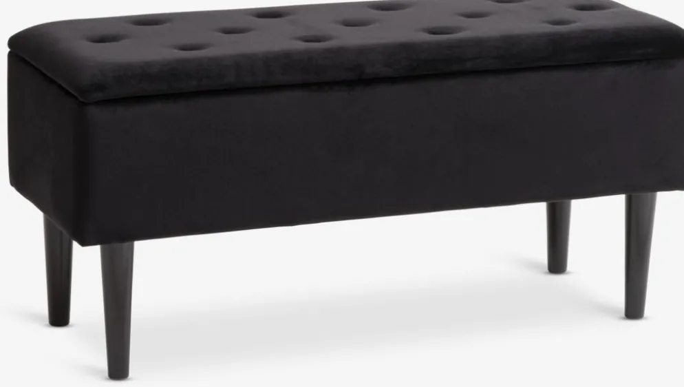 BADSTEDBanc BADSTED a/rangement velours noir/noir