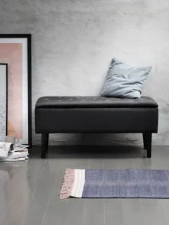 BADSTEDBanc BADSTED a/rangement velours noir/noir