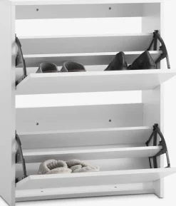 BAKHUSEMeuble à chaussures BAKHUSE 2 compartiments blanc