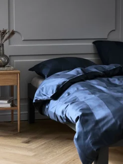 BARBOGoldParure de lit Satin BARBO 240x220 bleu foncé