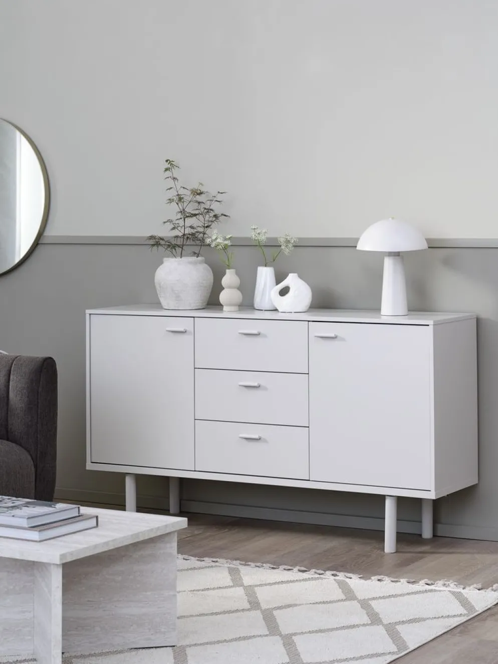 BELLELUNDBuffet BELLELUND 2 portes 3 tiroirs beige