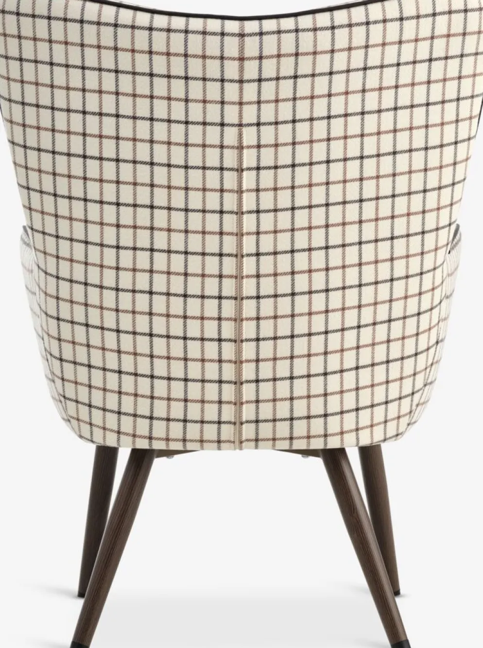BIERSTEDFauteuil BIERSTED à carreaux tissu beige/brun
