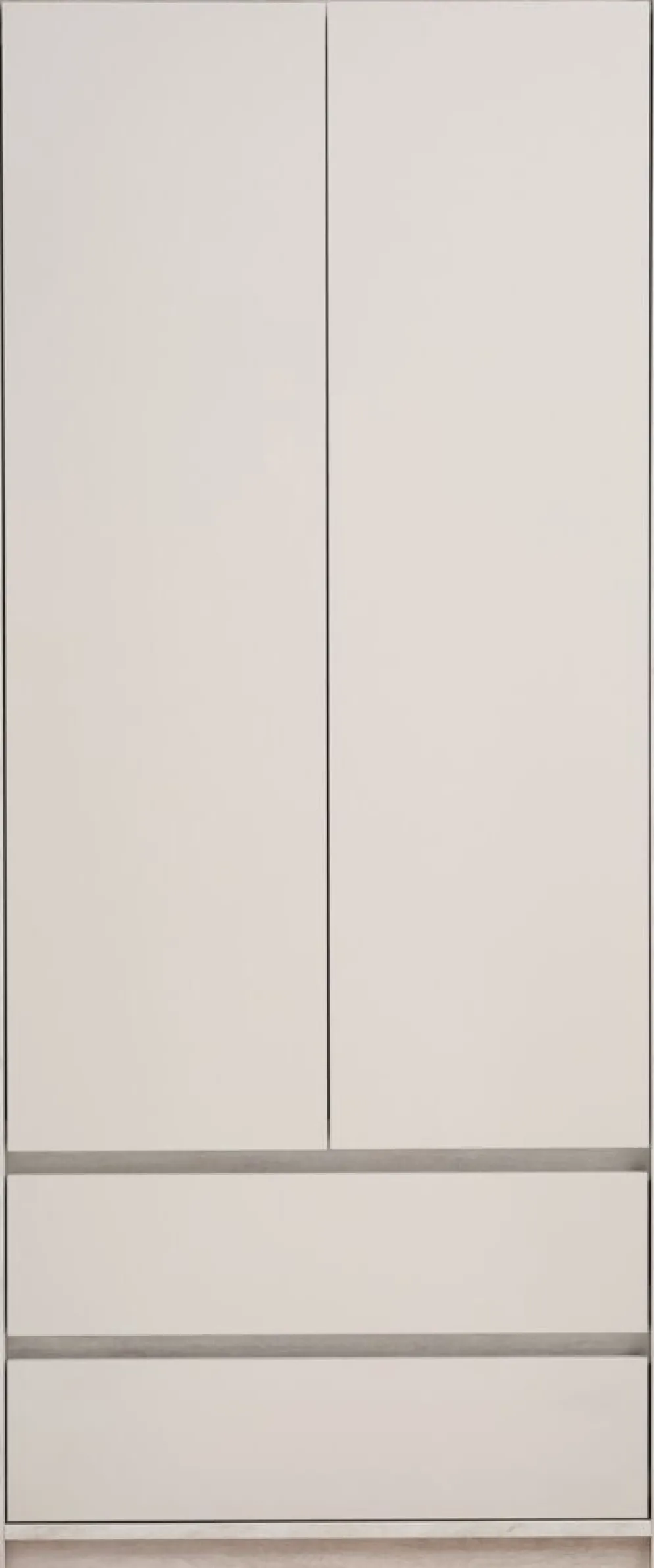 BILLUNDArmoire BILLUND 80x193 2 portes 2 tir. colo. travertin/beige