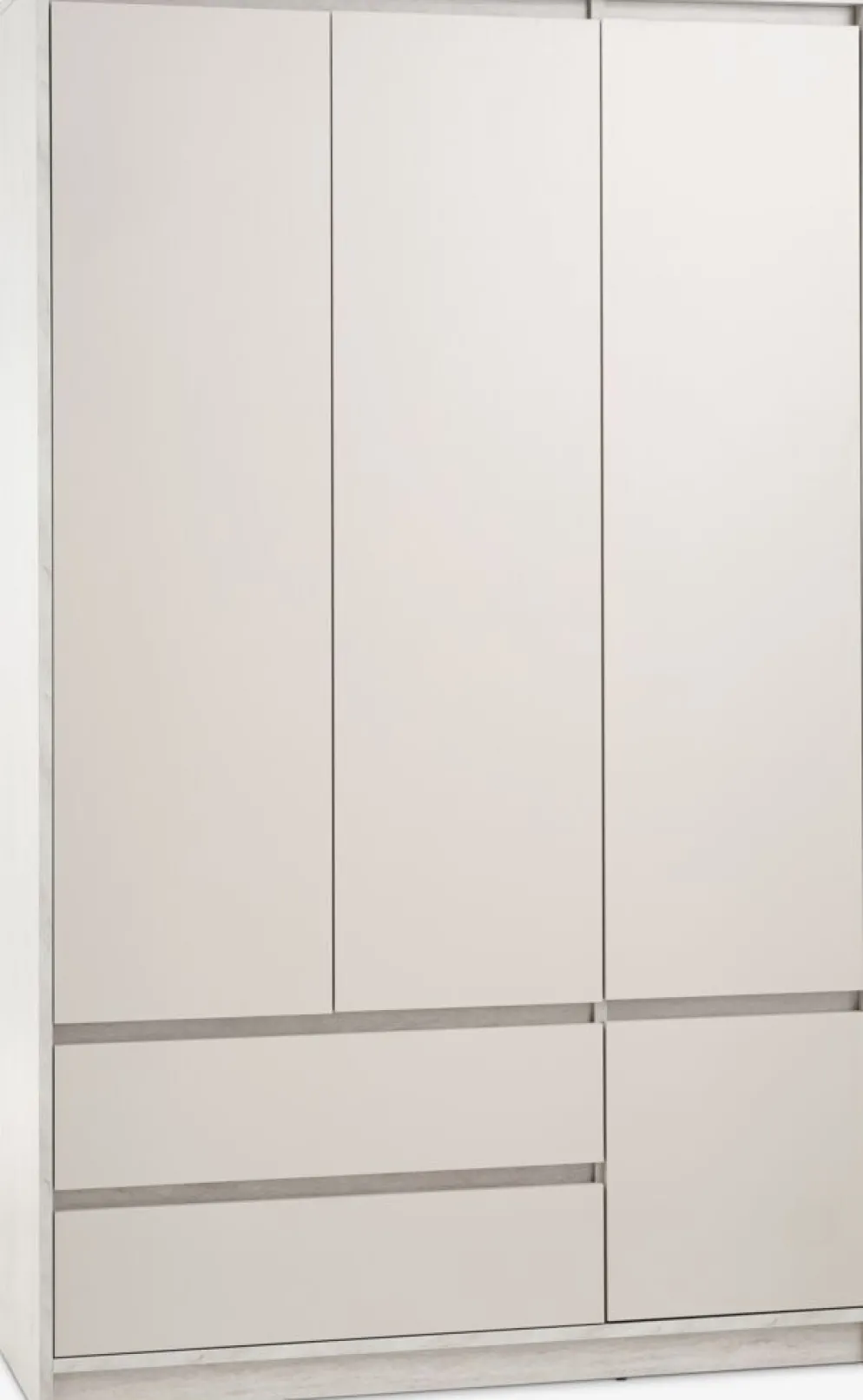 BILLUNDArmoire BILLUND 119x193 4 portes 2 tir. colo travertin/beige