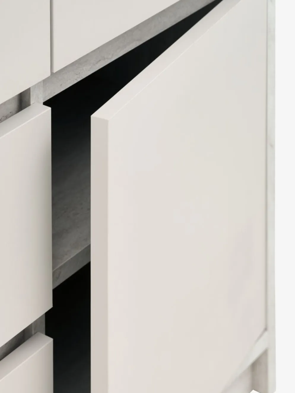 BILLUNDArmoire BILLUND 119x193 4 portes 2 tir. colo travertin/beige