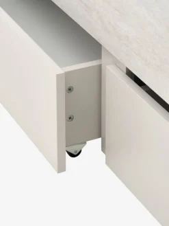 BILLUNDLit avec rangement BILLUND 90x200 coloris travertin/beige