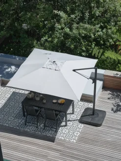 BUBERGParasol déporté BUBERG l300xL300 gris clair