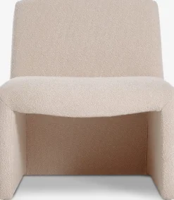 BULLERUPFauteuil lounge BULLERUP tissu teddy blanc cassé