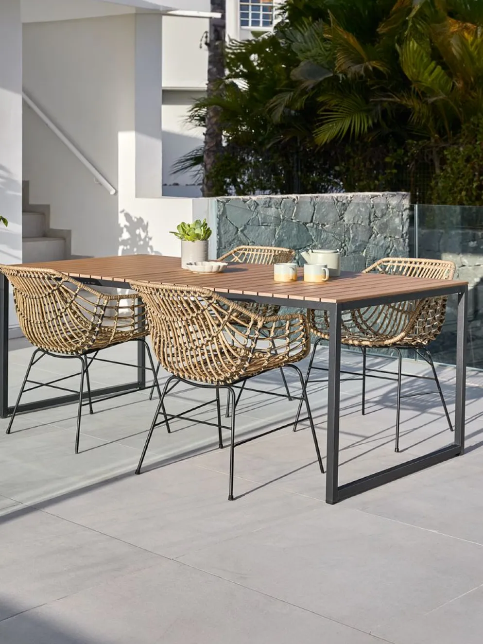 DAGSVAD + ILDERHUSEDAGSVAD L190 table + 4 ILDERHUSE chaises naturel