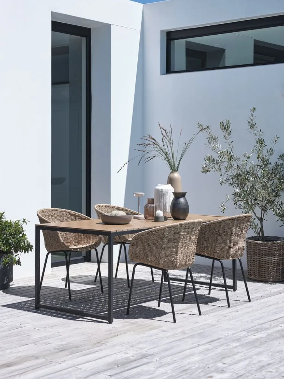 DAGSVAD + TUERNEDAGSVAD L190 table + 4 TUERNE chaises naturel