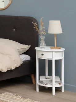 EGEBYTable de nuit EGEBY 1 tiroir blanc