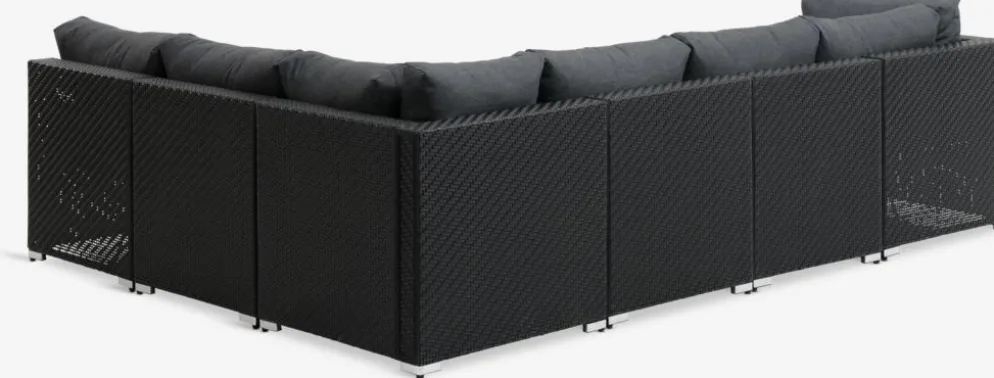 EGEnsemble lounge modulable EG 6 personnes noir