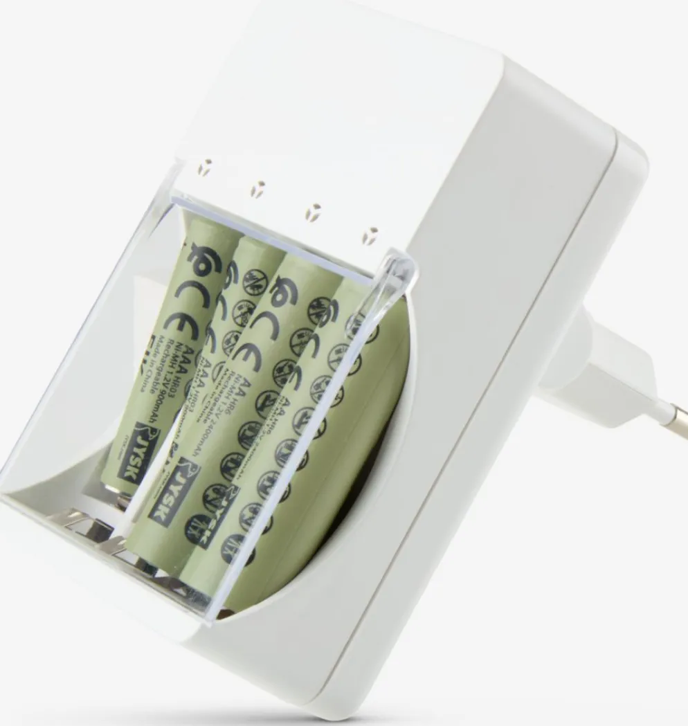 EIKChargeur de piles EIK a/prise blanc