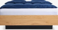 ELLINGECadre de lit ELLINGE 140x190 a/rangement coloris chêne chaud