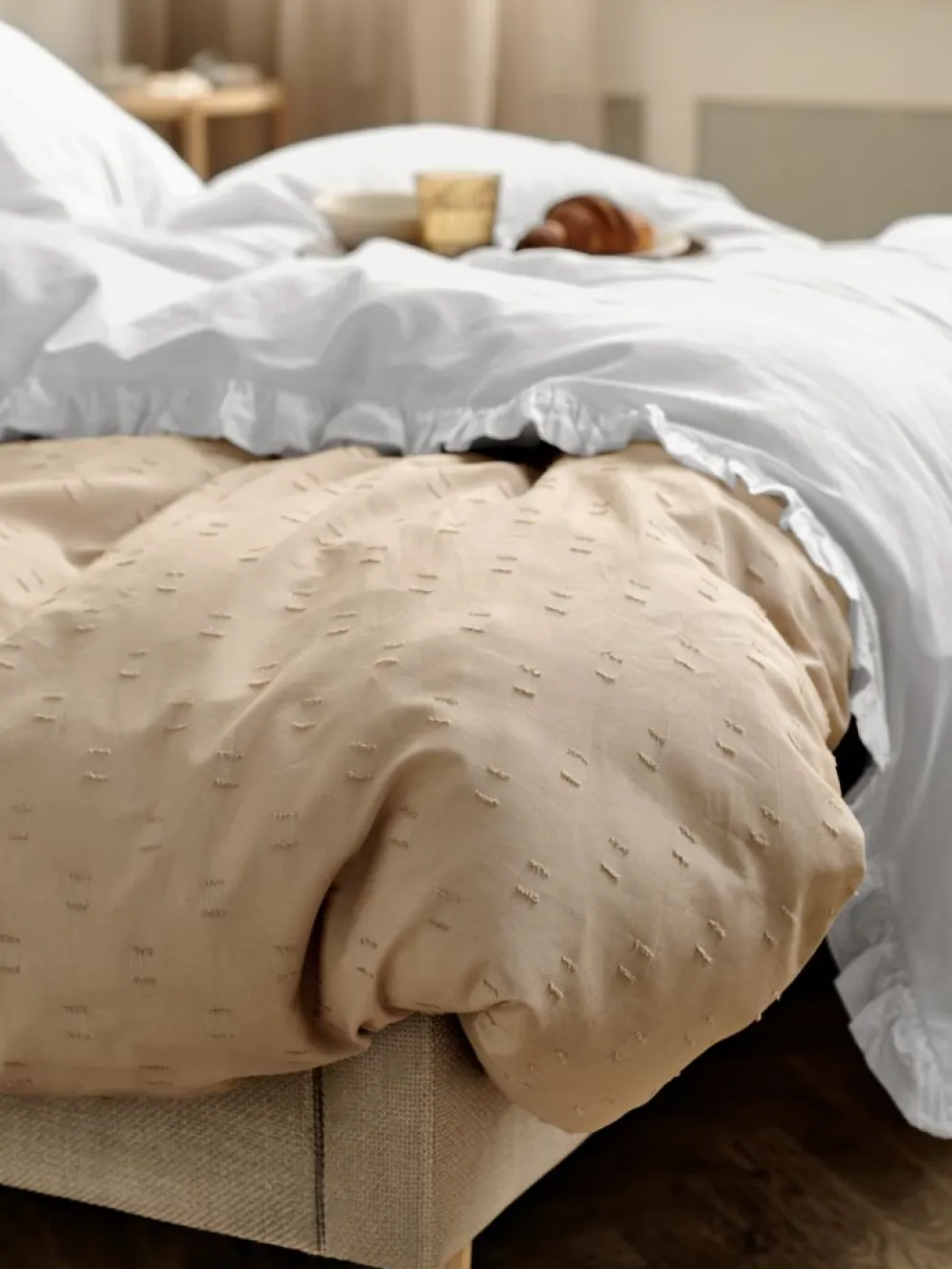 ELMAGoldParure de lit ELMA coton lavé 240x220 blanc