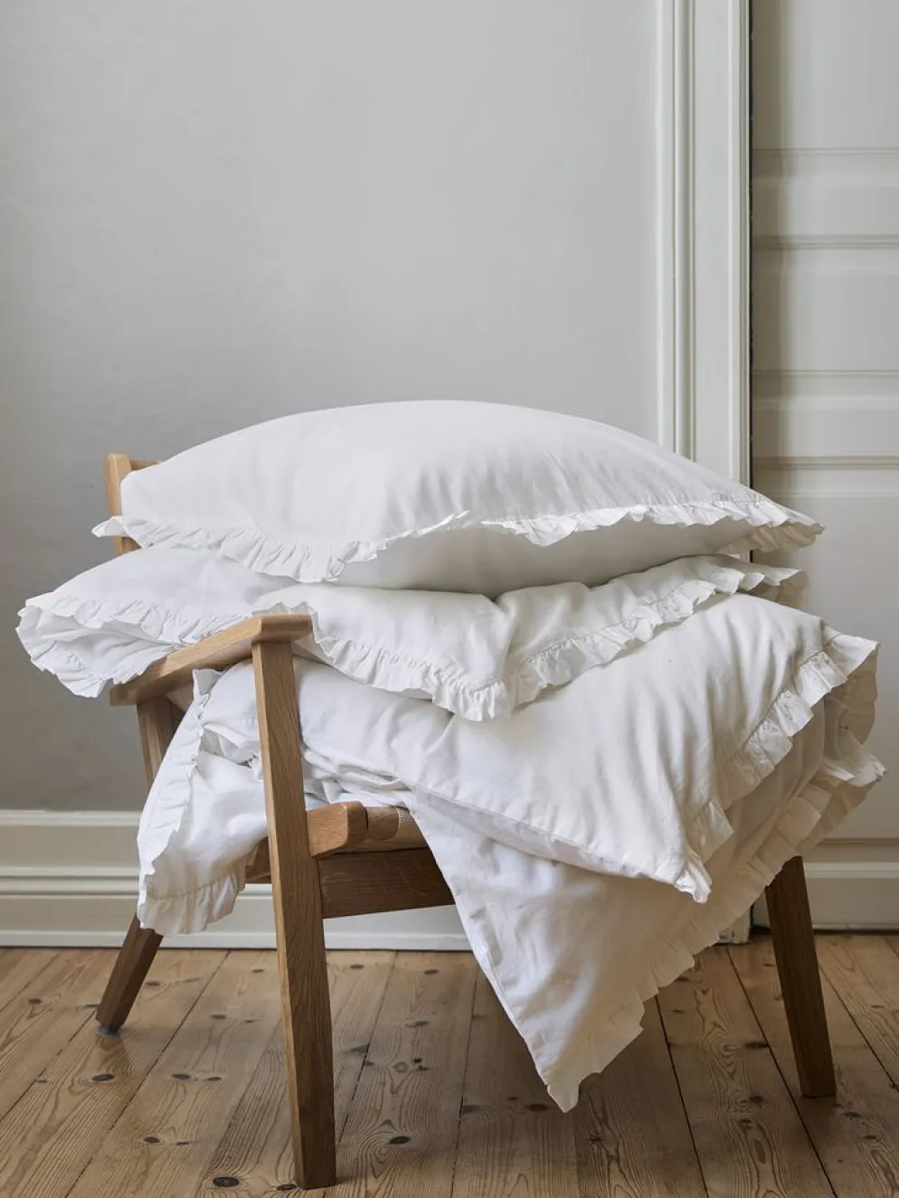 ELMAGoldParure de lit ELMA coton lavé 240x220 blanc