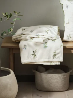 ENGSOLEIPlaid en polaire ENGSOLEI 130x170 blanc/vert