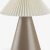 ESMUNDLampe à piles ESMUND Ø17xH20cm brun/blanc a/minuterie