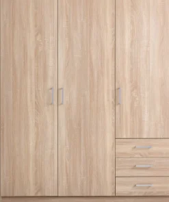 FANDRUPArmoire FANDRUP 145x176 3 portes 3 tiroirs coloris chêne c.
