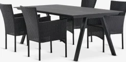 FAUSING + AIDTFAUSING L220 table + 4 AIDT chaises noir