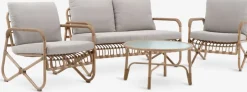 FJANDEnsemble lounge FJAND 4 personnes bambou naturel