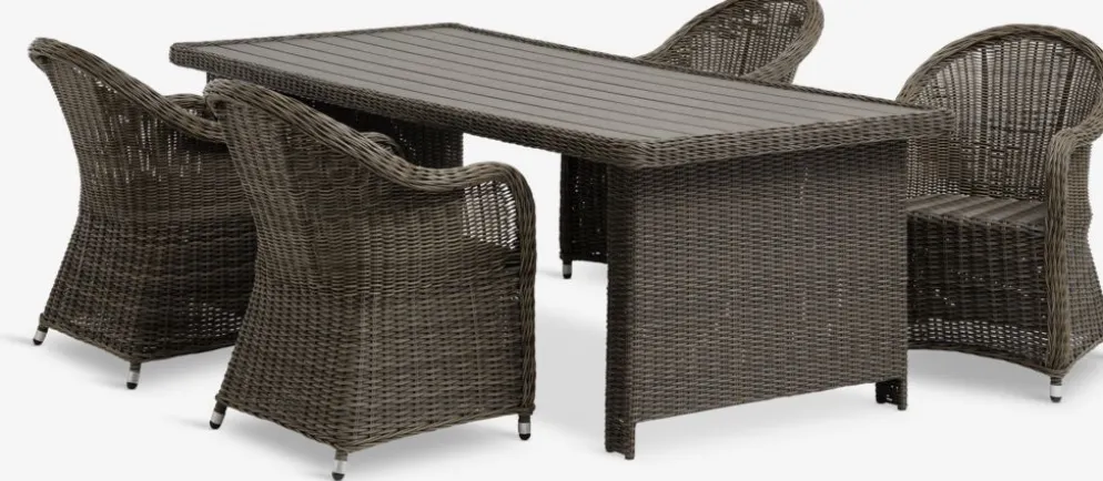 GAMMELBYGAMMELBY L225 table + 4 GAMMELBY chaises gris