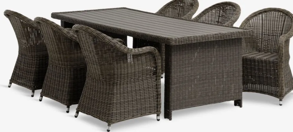 GAMMELBYGAMMELBY L225 table + 4 GAMMELBY chaises gris