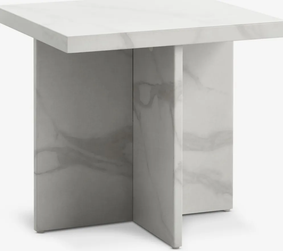 GANDRUPBout de canapé GANDRUP 45x45 coloris marbre blanc