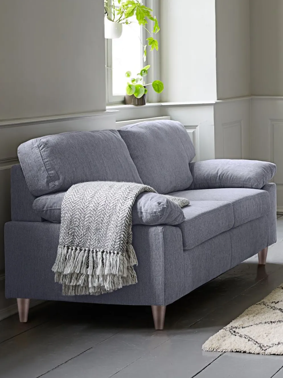 GEDVEDCanapé GEDVED 2 places tissu gris clair