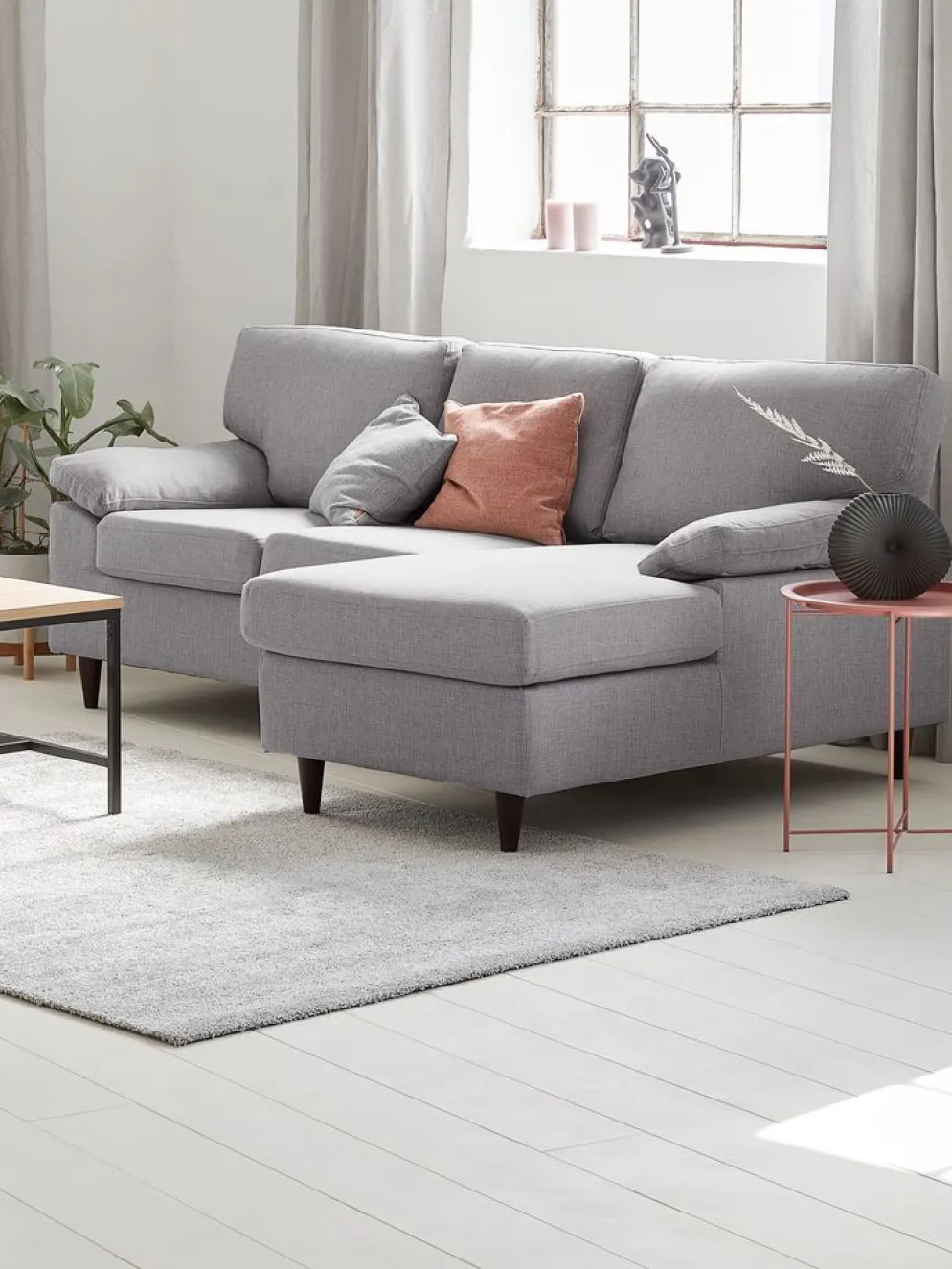 GEDVEDCanapé GEDVED méridienne tissu gris clair